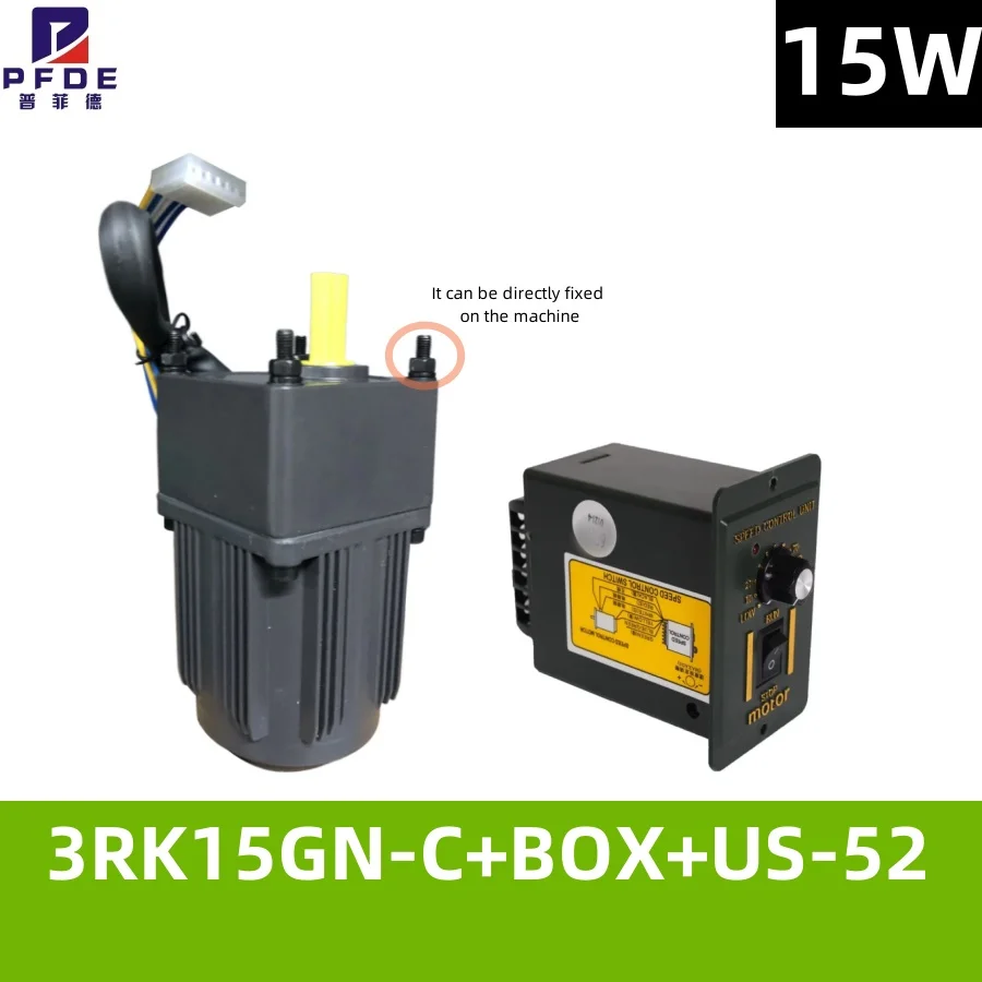 

15W 220V/110V AC Reversible Gear Motor US-52 Digital Speed Governor with 3RK15GN Speed 1:3K-1:300K 415-5Rpm CW CCW SET