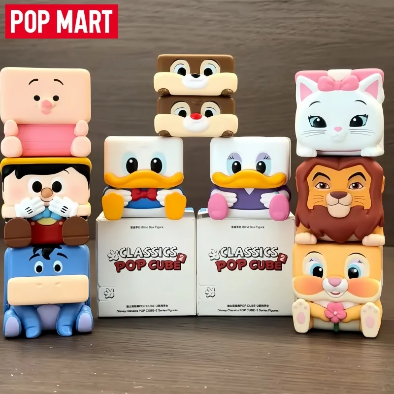 

100%POP MART Disney Classic POP CUBE-2 Series Mystery Box Genuine Blind Box Guess Toys Bag Ornament Figurines Home Decor Desktop