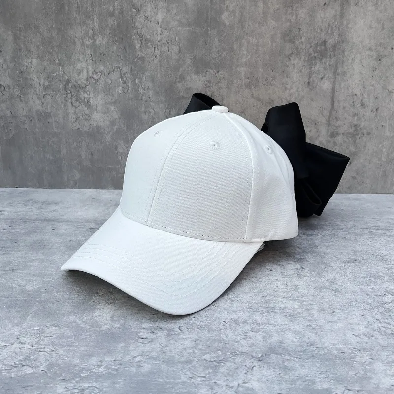 Women's Spring Summer Cute Large Bow Structured Baseball Cap Sun Protection