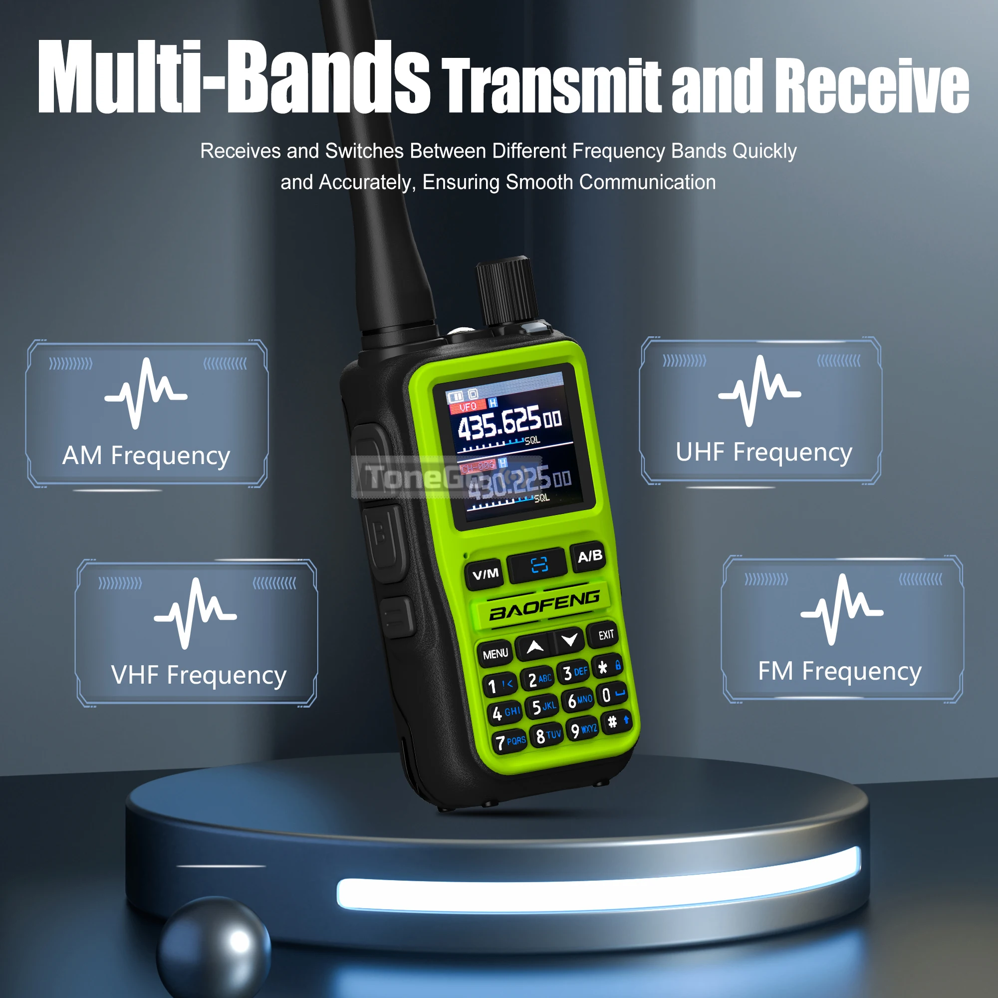 Baofeng 5R-Mini لاسلكي تخاطب راديو محمول بلوتوث برمجة نسخة تردد AM FM المزدوج PTT الارسال للأسطول اللوجستية