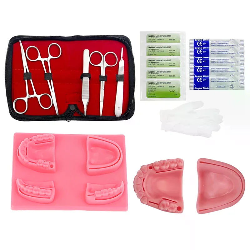 

Силиконовый набор для наложения швов, набор для практики наложения швов зубов, нейлоновый шелк, медицинское обучение с накладкой на кожу, модельный инструмент для тренировок