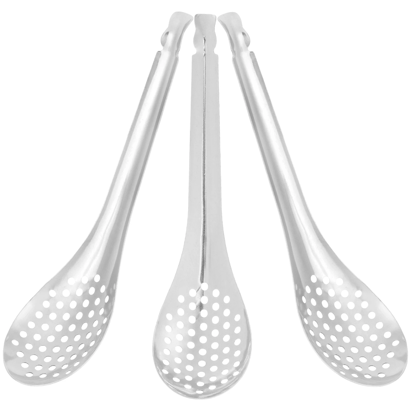 

3pcs Caviar Stainless Steel Slotted Spoon Kitchen Gadgets Strainer Small Serving Spoon Ergonomic Multipurpose