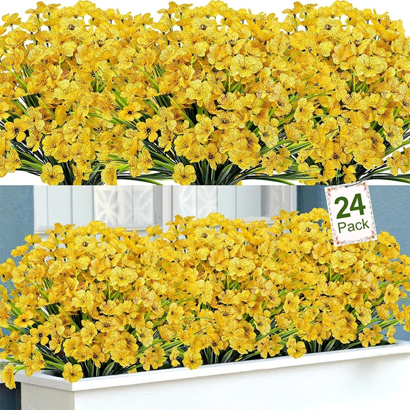 3/6/9/12/15 Stück künstlicher Blumenstrauß 35 cm gefälschte Blumen für Heimdekoration Garten Hochzeitsdekoration Outdoor DIY Vase Zubehör – Detail 8