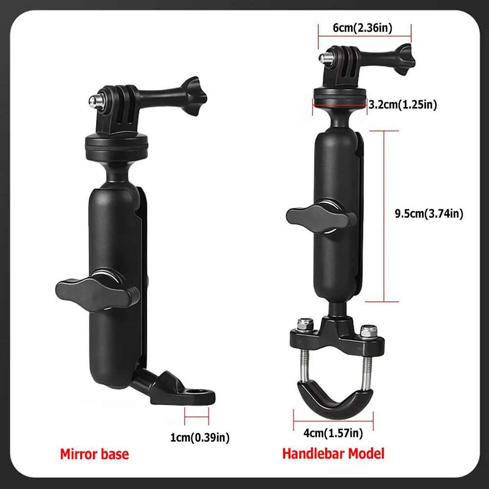 Motorcycle Handlebar Mount Aluminum Holder For GoPro Hero 13 12 11 10 9 Insta360 AKASO SJCAM DJI Osmo Action Camera Accessories - view 6