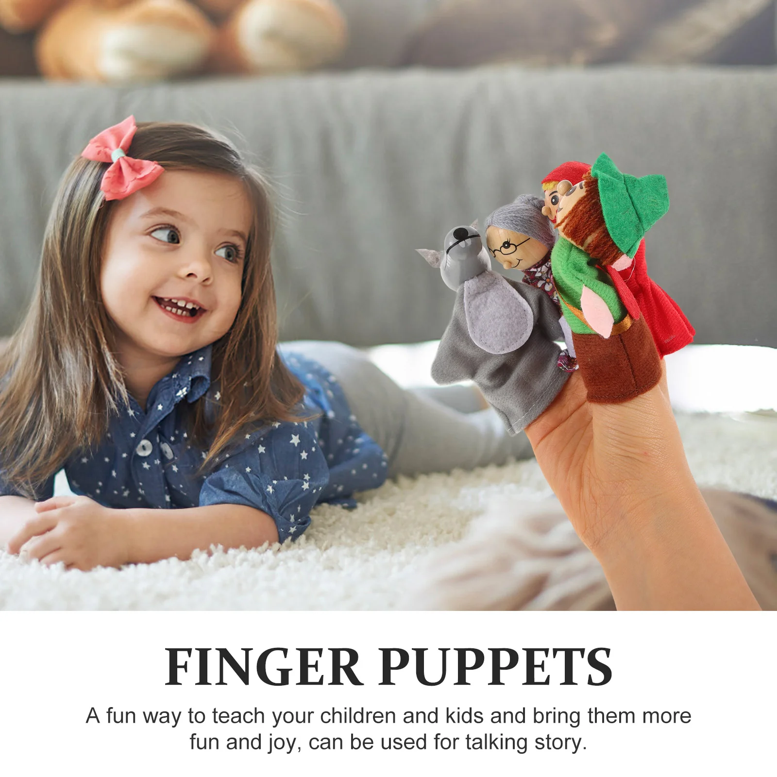 4-teiliges Spielzeug, Fingertiere, Puppenspielzeug für Kinder, Handpuppen, Kinder, Kleinkinder