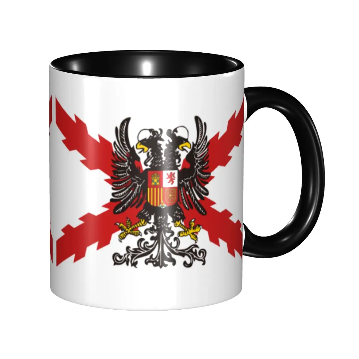 Tasses à café de la Légion espagnole, bricolage personnalisé, croix bordeaux d'espagne, tasse à thé et à lait en céramique