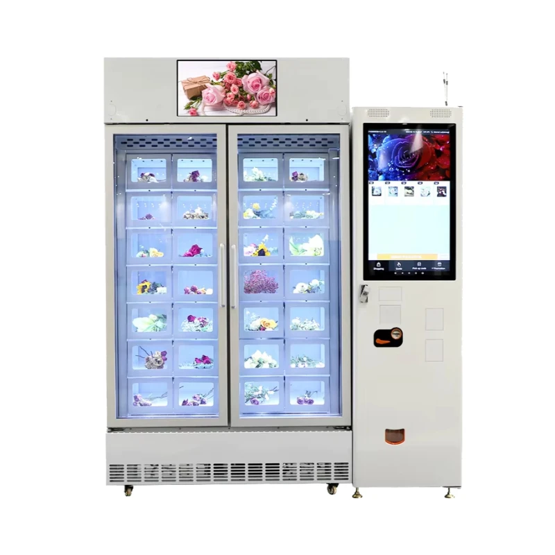 22 Touchscreen Cloud Based SDK Rotating Display Flower Vending Machine Bouquet Vending Machine Floral Bouquet Refrigerator
