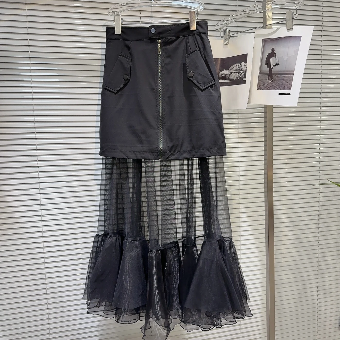 Primavera 2026 Street Sle Me Splice Gonna longuette Gonna ket da donna Casual Sle a vita media Gonna a trapezio Taglio dritto