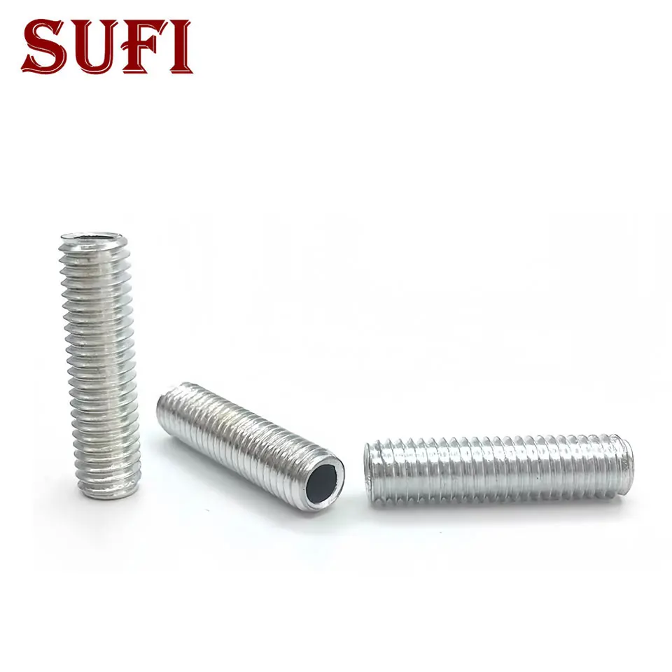 5Pcs Hollow Full Thread Tube M8 Galvanized Screw Tube Threaded Rod Screw Hollow 8mm Threading Connection Tube Fine Thread Hanger