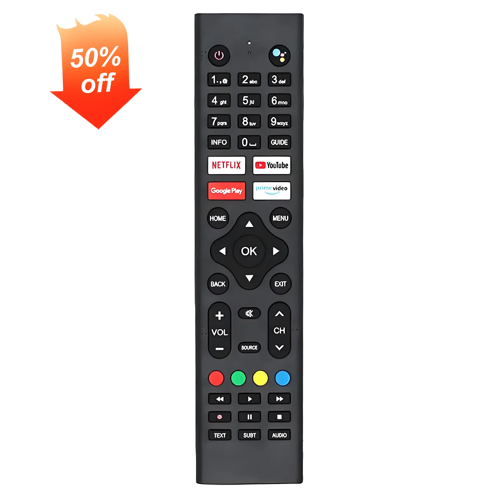 Control remoto por voz para Antteq TuTu RCA Android Smart TV RAQ55UN1 AG50D1 AG32H3 AG42F3 AG24F1DCU TUS24HF1A TUS32HN1A TUS42FD1A