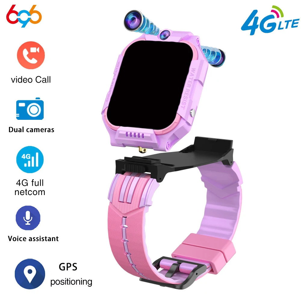 

Kids 4G SIM Card Children's Smart Watch Video Call Camera GPS Smartwatch Voice Assistant Waterproof Student Boy Girl Bracelet