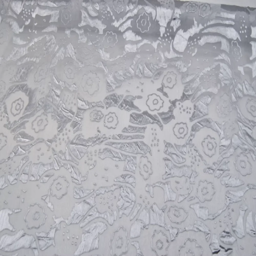 New Coming Solid Color Soft Popular Best Silver Grey Pure Silk Burn Out Fabric Opal for Lady Scarf Dress Sari