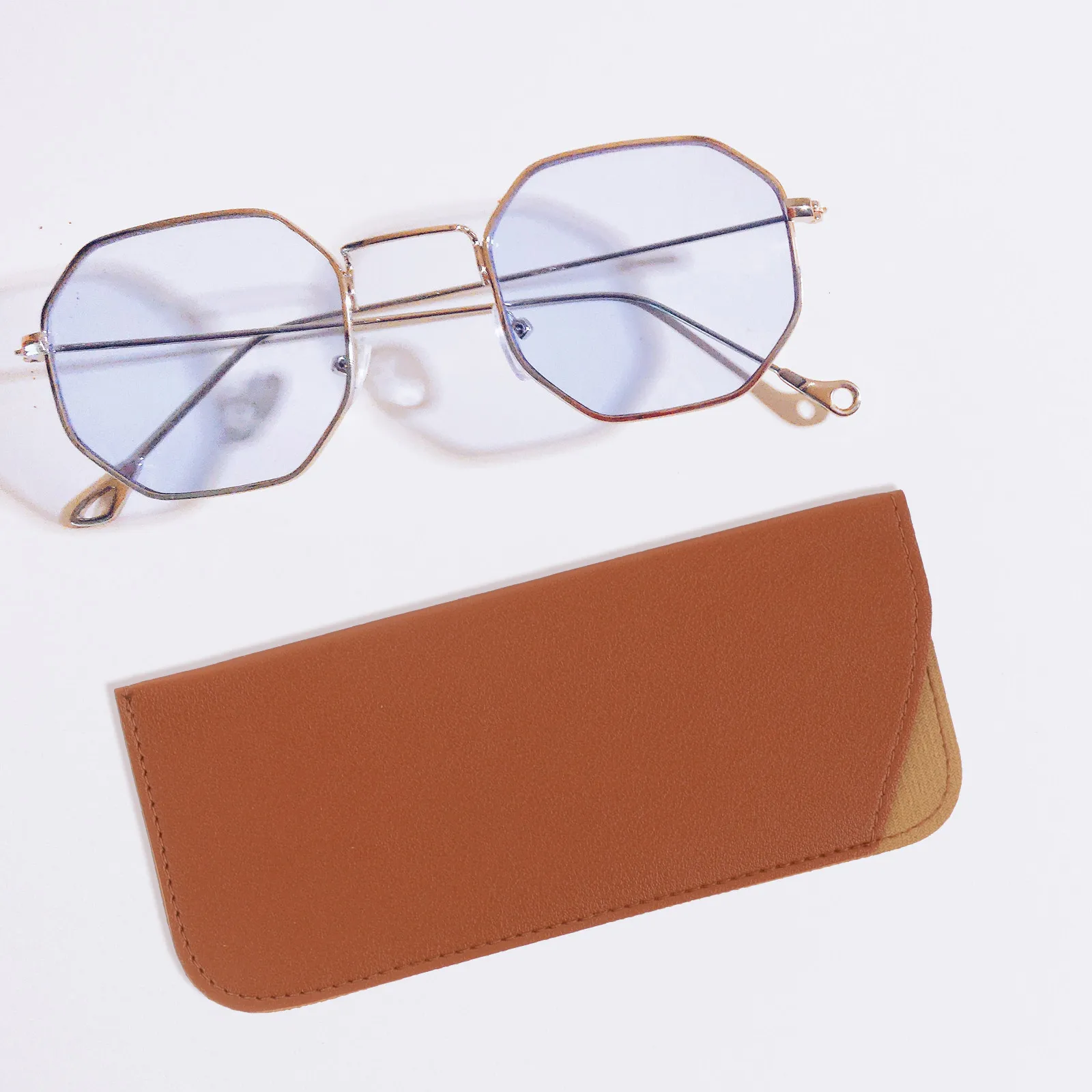 

Sturdy PU Glasses Storage Case Protective Eyeglasses Bag Large Hard Shell Lightweight Portable Travel Outdoor for Men