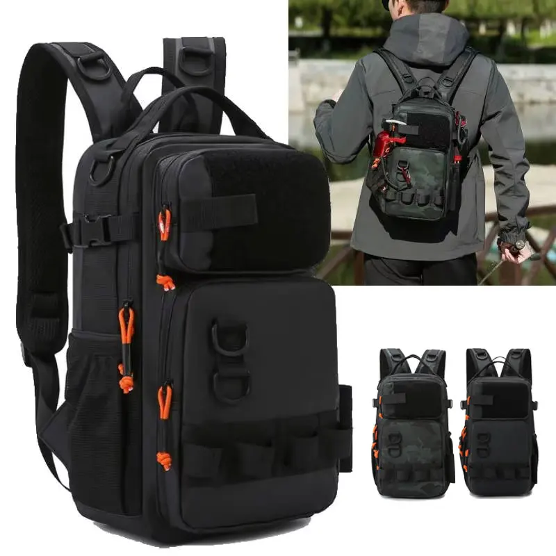 

Fishing Lure Backpack Outdoor Double Shoulder Bag Waterproof Sport Rucksack Daypack for Camping Hiking Fishing Hunting Climbing