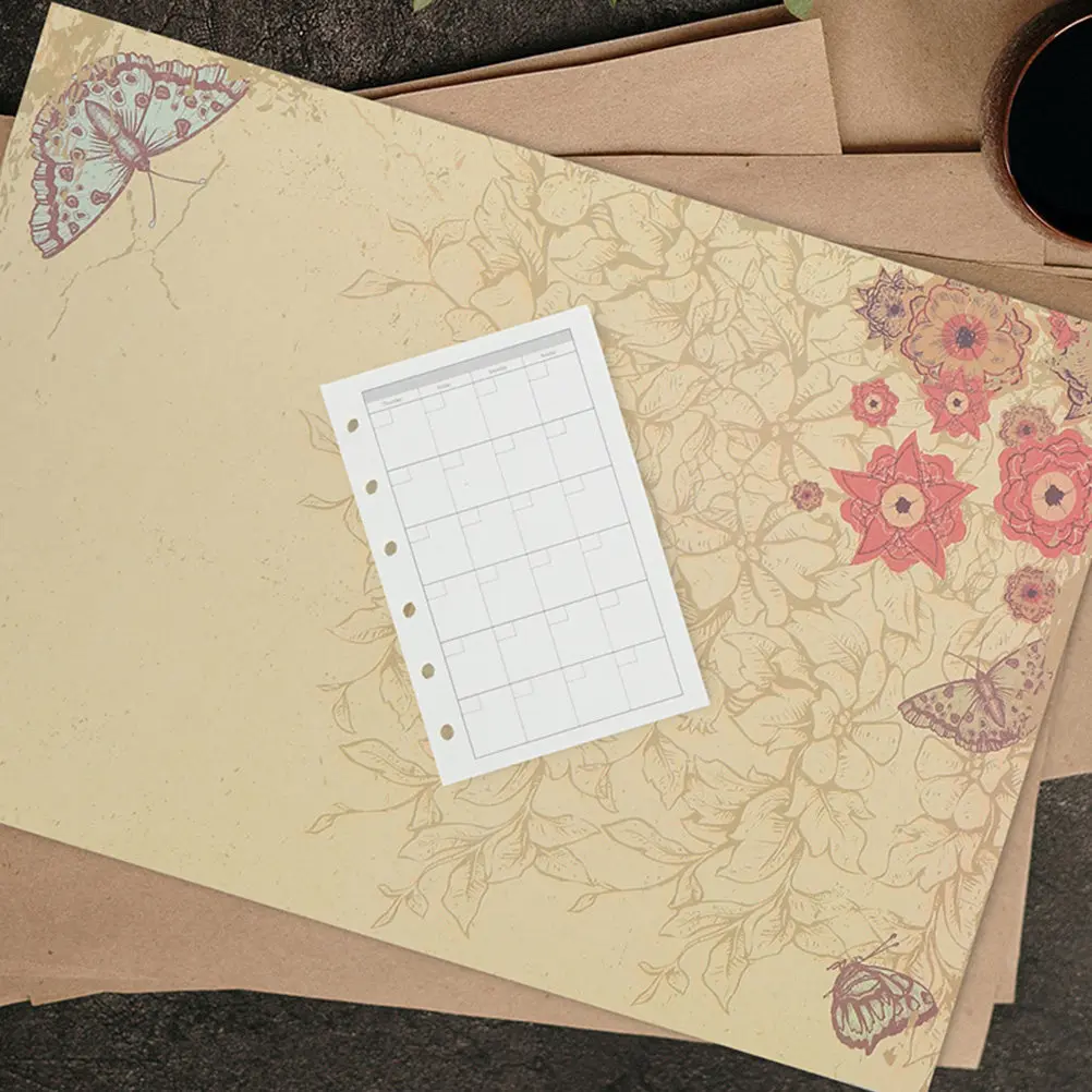 

2Sets Planner Refill Paper Thick Smooth Notepad Replacement for Loose Leaf Notebook Suitable for Students Office Travel Refills