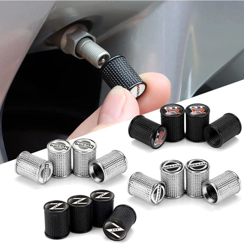 

4PCS Car Wheel Valve Caps Tire Stem Covers For Nissan Nismo Sylphy Altima Sentra Qashqai Terra Kicks X-trail Juke Accessories