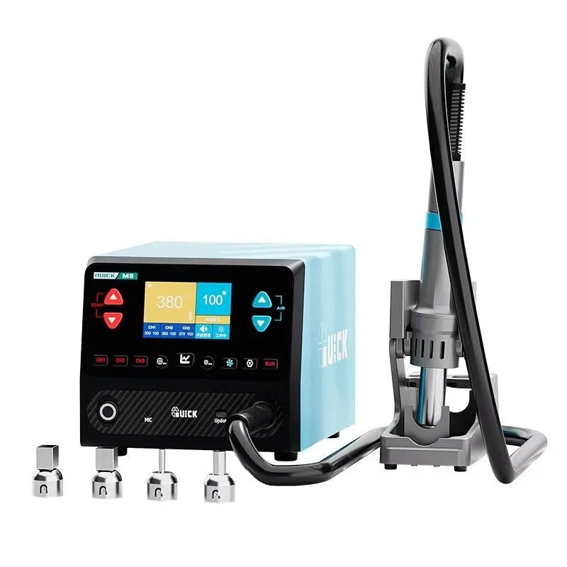 

QUICK M9 Smart Lead-Free Hot Air Rework Station 1300W 220V/110V Hot Air Solder Station Ai Voice For Mobile Phone PCB Repair