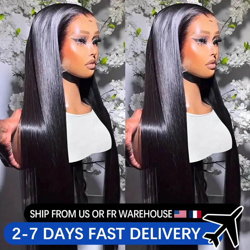 Straight Lace Front Wig 13x4 13x6 HD Transparent Lace Frontal Wig Pre Plucked 28 30 Inch 4x4 Closure Human Hair Wigs for Women