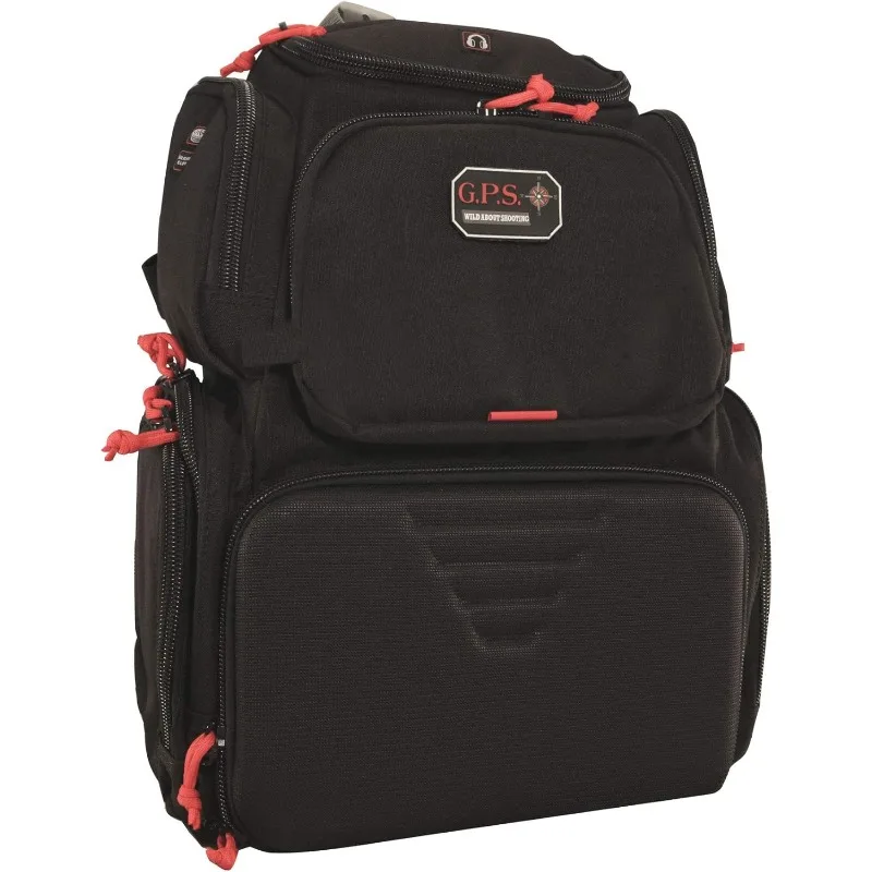 

G.P.S. Handgunner Range Backpack With Foam Cradle For 4 Handguns, Durable Pistols, Ammo & Shooting Accessories Storage
