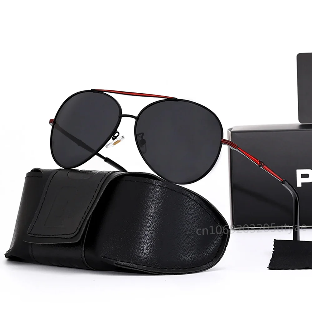 Luxury Brand Men's Pilot Sunglasses Policer Polarized Driving Sun Glasses High-Quality Outdoor Sport Fishing Sun Eyewear UV400