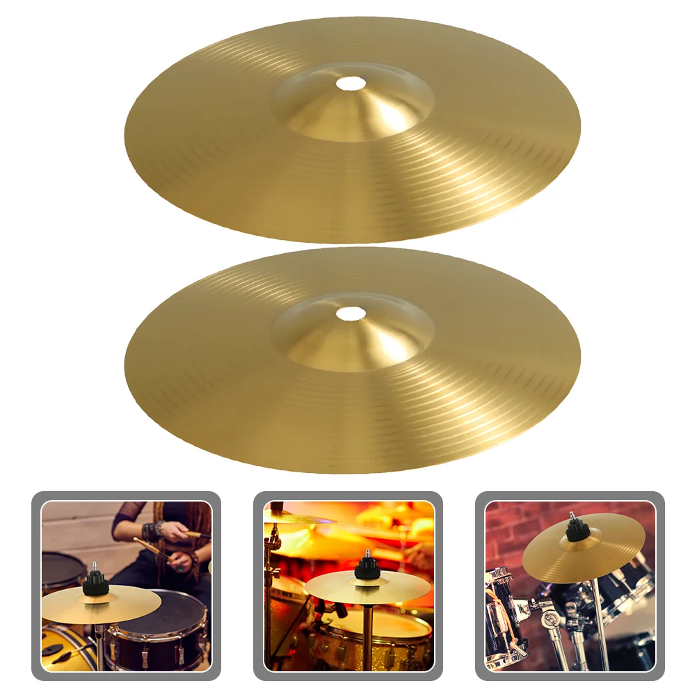 2 Pcs Cymbals Musical Instrument Drum Practice Kit Metal Accessories Jazz Brass Supplies