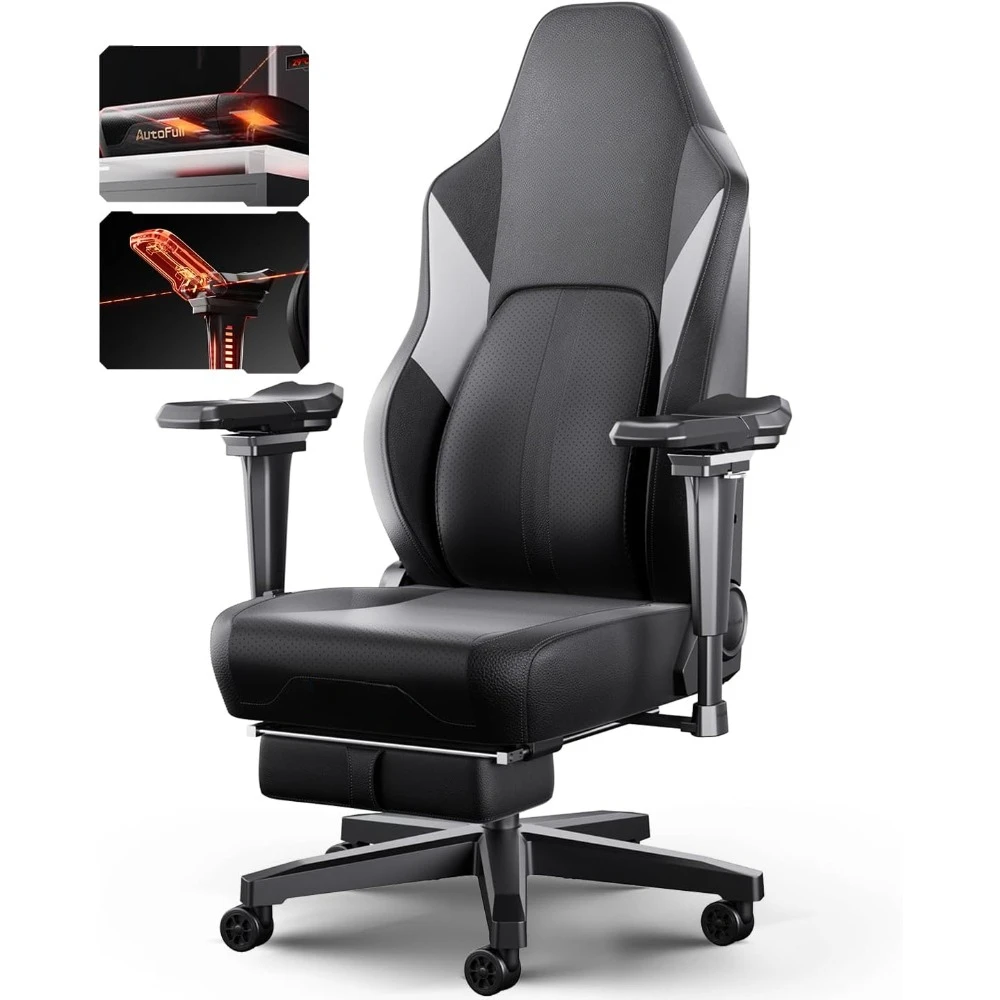 Ergonomic Gaming Chair with Ventilated Heating, AUTO Dynamic Tracking Lumbar Support, 6D Adjustable Armrests and Footrest, Chair