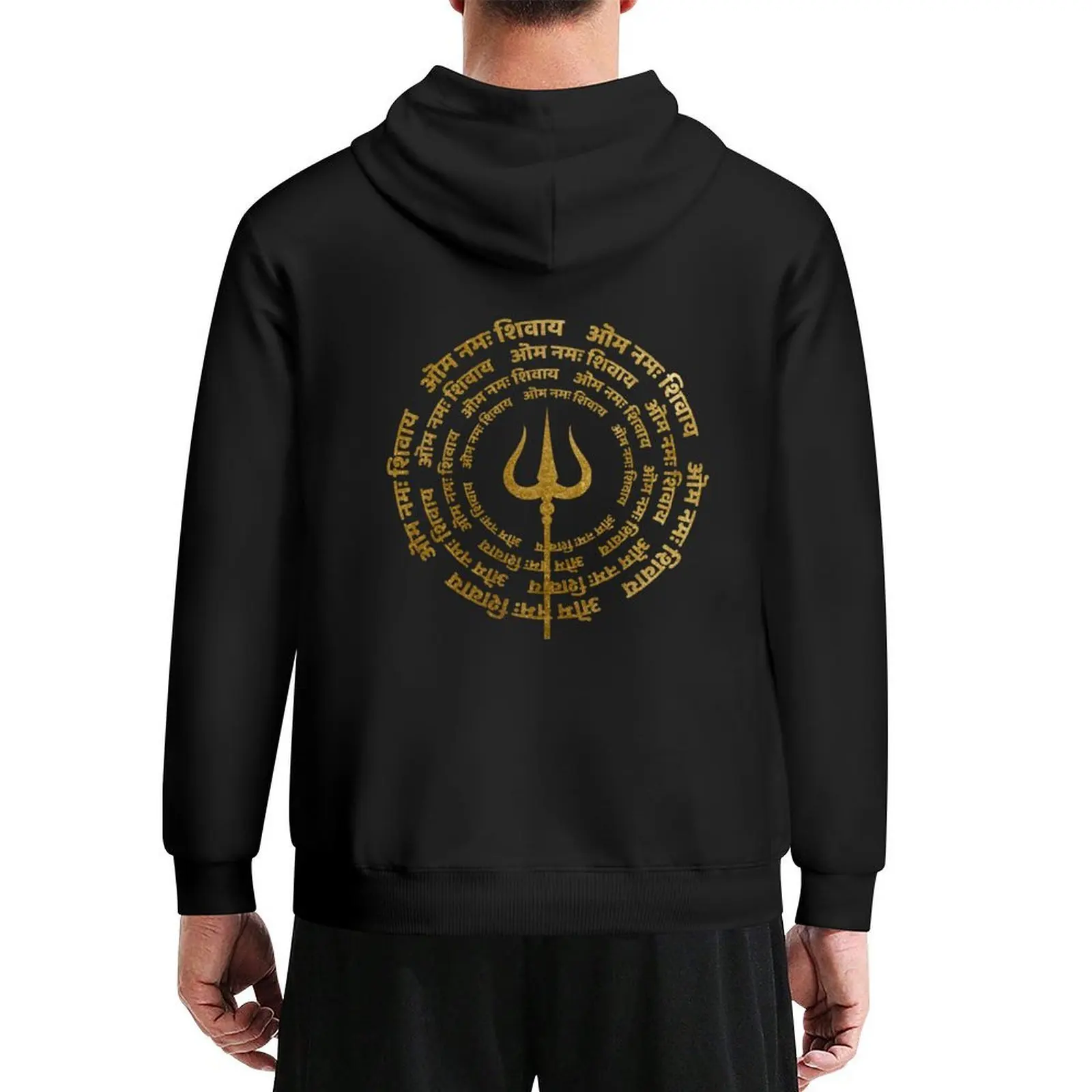 

Maha Shivaratri Wishes with God Shiva Trident Hoodie mens clothes men's autumn clothes men hoodie