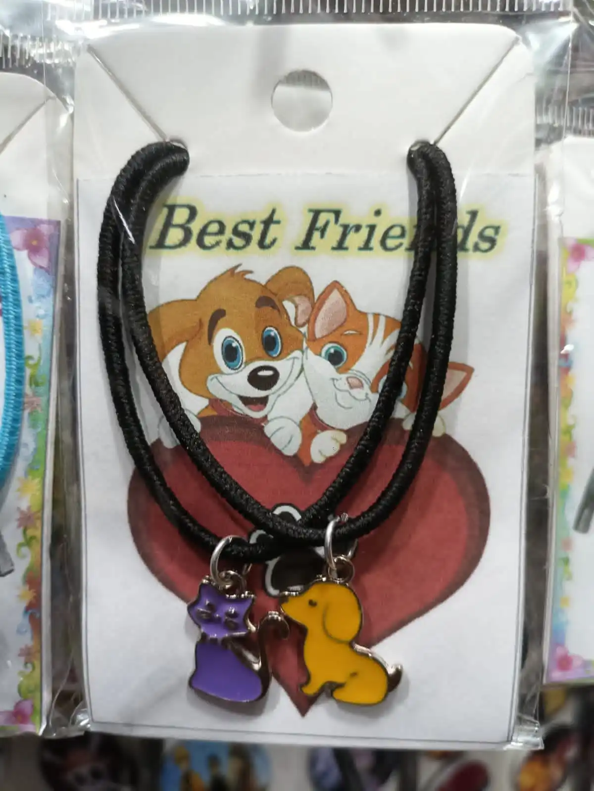 Kit with 2 Necklaces of Friendship Pets-Kitten and Puppy-Great to give as Birthday Souvenir