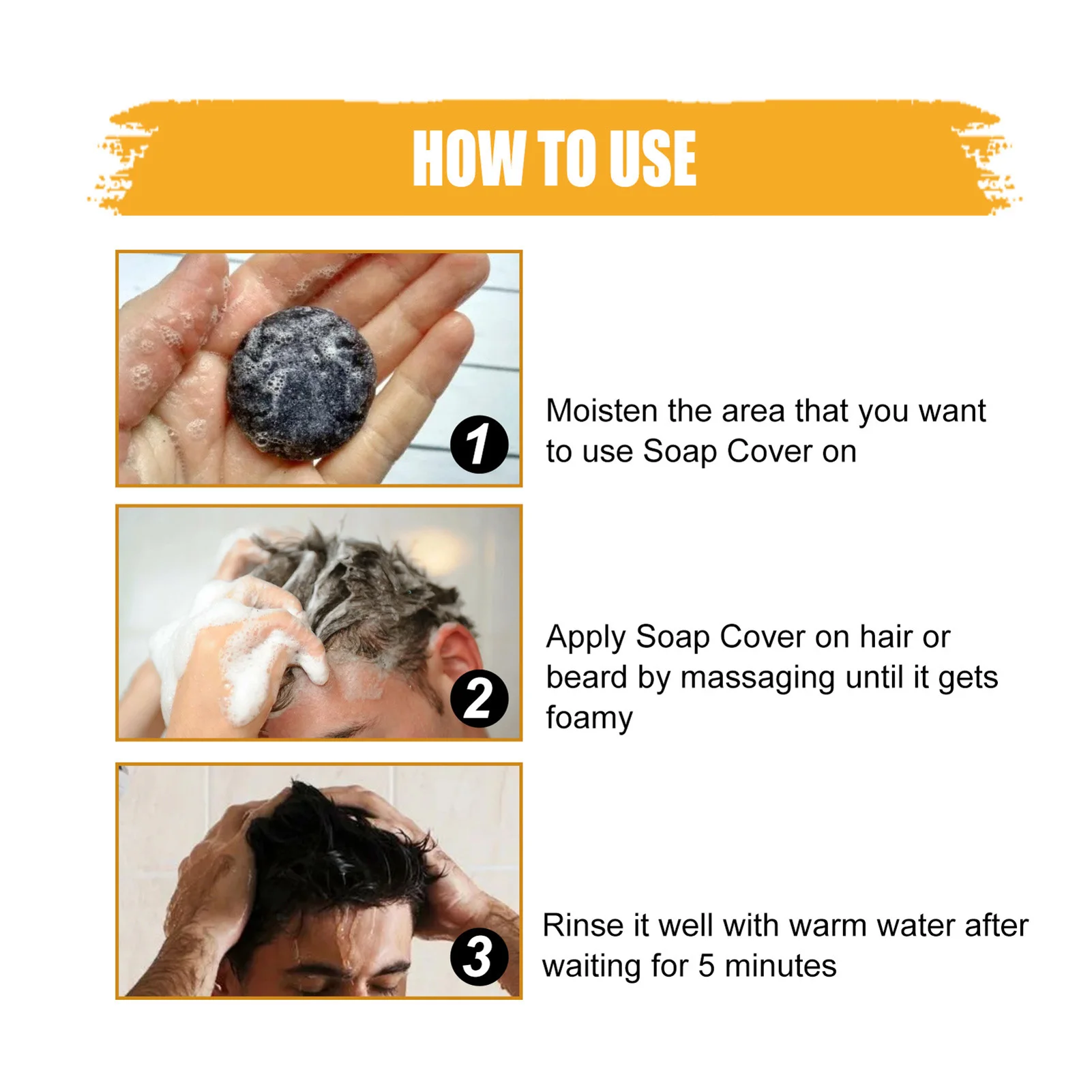 Hair Darkening Soap Bar Roots Soft Black Hair Regrowth Soap for Female Male Hair Cleaning