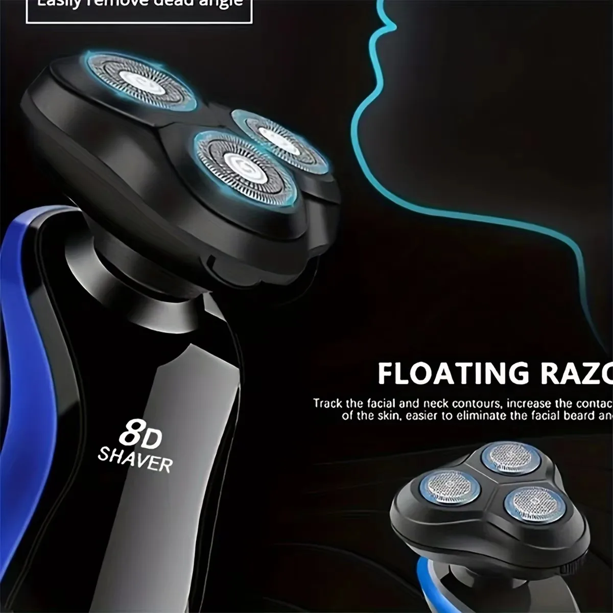 

1pc Tri-Function Electric Shaver - Fast Shaving, Waterproof & Washable, High-Speed Motor, Multi-Effect Grooming Tool