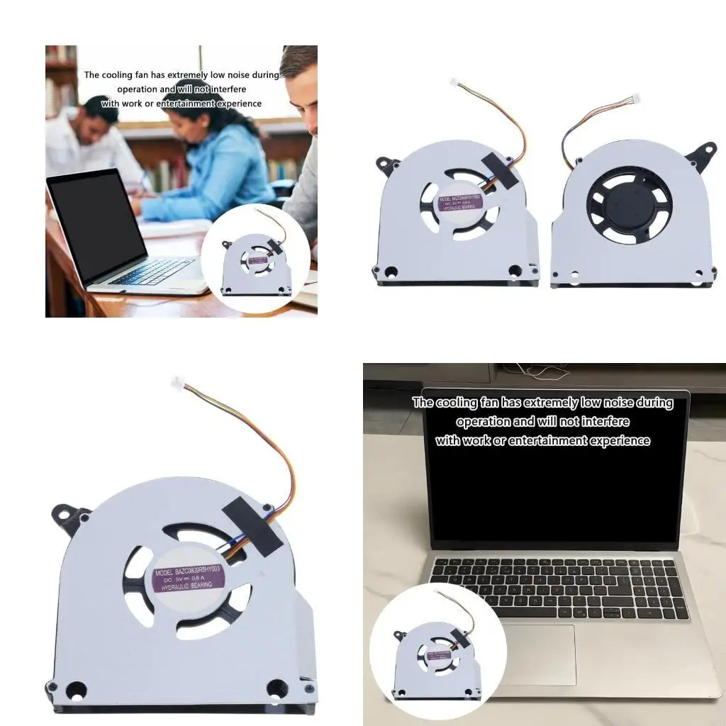 

4X7E Вентилятор охлаждения процессора Охладители для ноутбуков Тонкий портативный вентилятор с радиатором DC5V 4Pin Радиатор