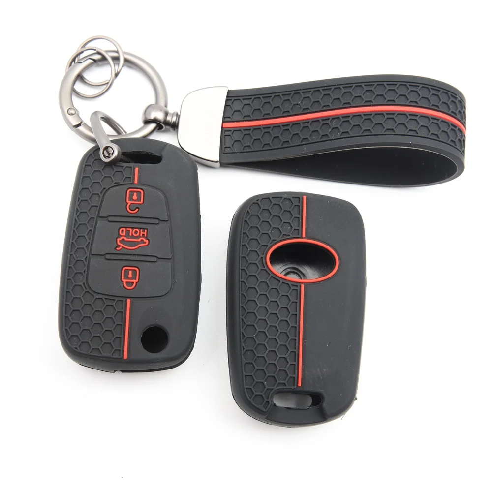 Car Key Fob Case Shell Cover With Keychain For Hyundai I10 I20 Ix20 I30 Ix35 Kia Ceed Soul Sportage Venga Flip Remote Key