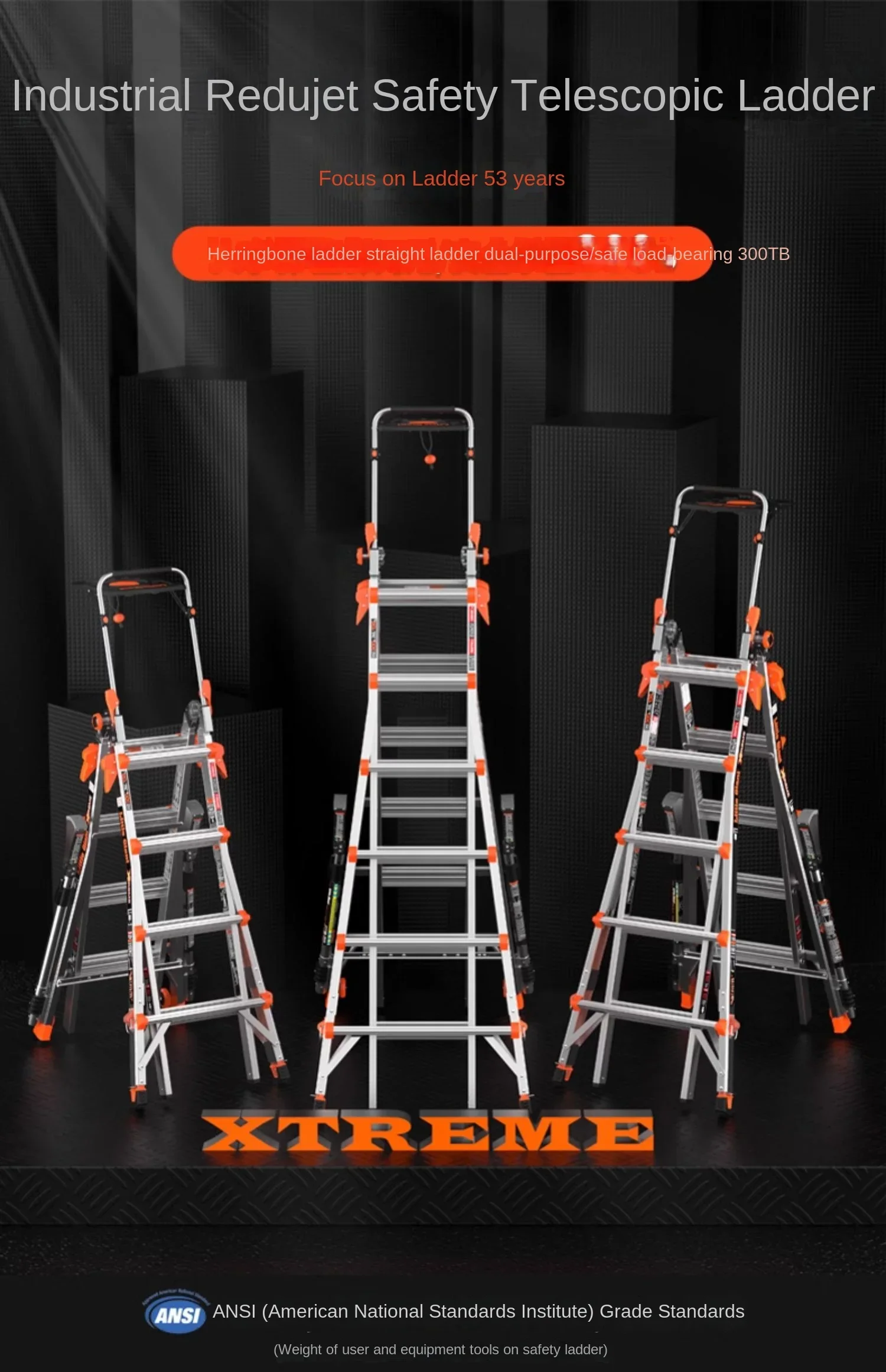 TQH Little Giant Aluminum Alloy Thickened Herringbone Ladder Multifunctional Folding Telescopic Engineering Ladder Villa