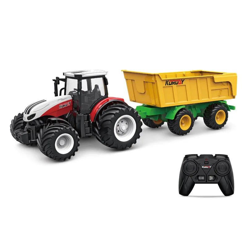 Alloy remote-controlled tractor toy large inertia sliding engineering vehicle Electric children\'s boy farm transport vehicle