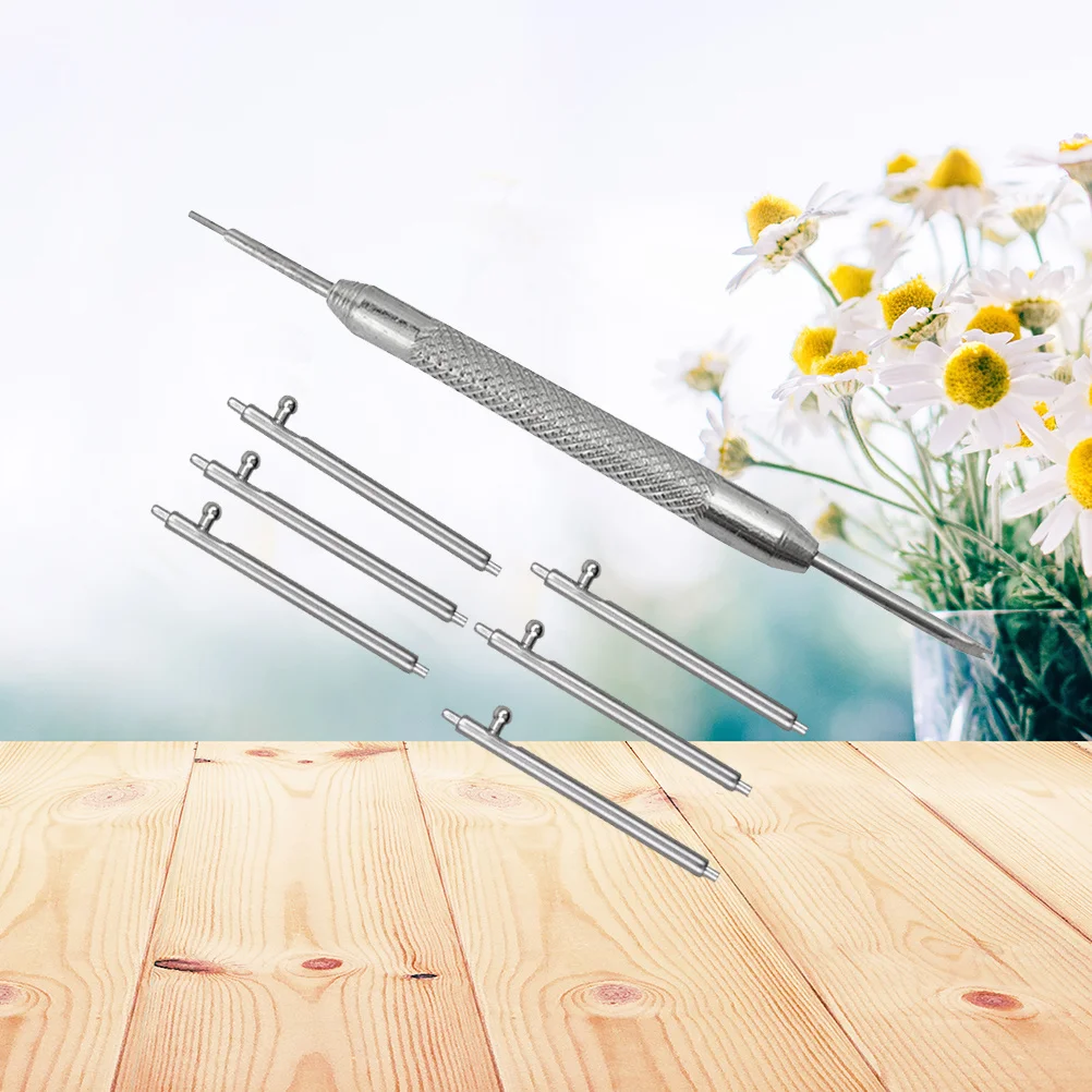 7pcs Spring Bar Removal Tool Set 1.5*18Mm For Watch Band Replacement Heavy Duty Handle Large Small Fork Ends Repair Tools