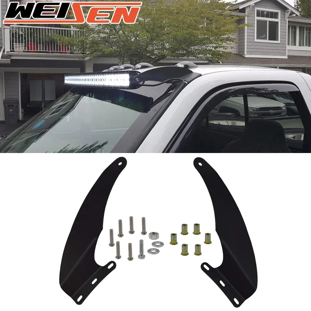 Car Upper Windshield Roof 52 Inches Curved LED Light Bar Mounting Brackets Fit for 1994-2001 Dodge Ram 1500 2500 Accessories