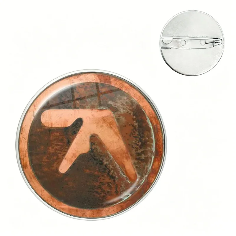 Punk Aphex Twin Logo Glass Pin Funny Hip Hop Rock Band Brooch Badge Bag Coat Accessories Decor Fans Collect Creative Gifts
