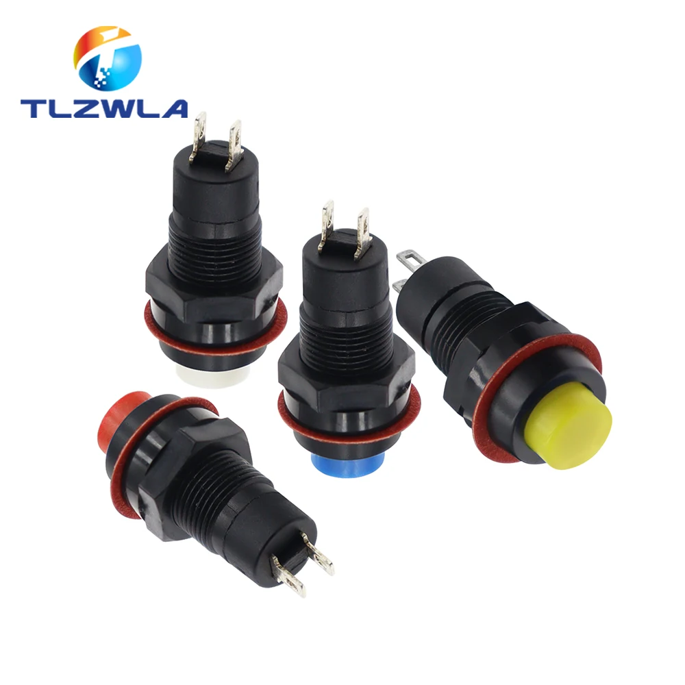 6PCS DS-213 10mm Round Miniature Push Button Switch DS-211 Momentary / Self Locking Round Button Switch Power Switch