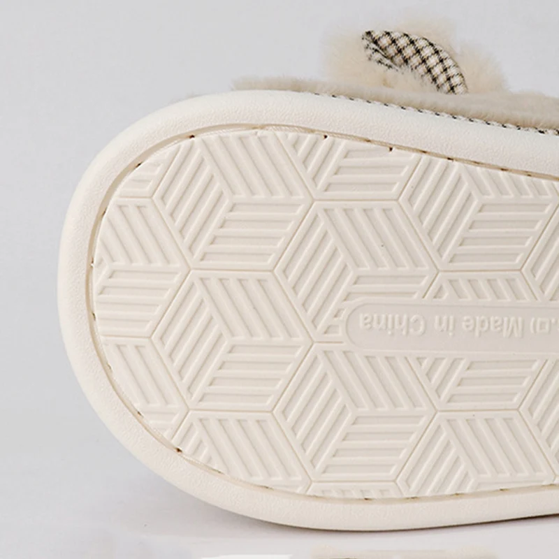 Fluffy Fur Soft Thick Bottom Indoor Slippers Women 2025 Winter Antlers Decorated Furry Christmas Slippers Couple's Home Slides - Image 5