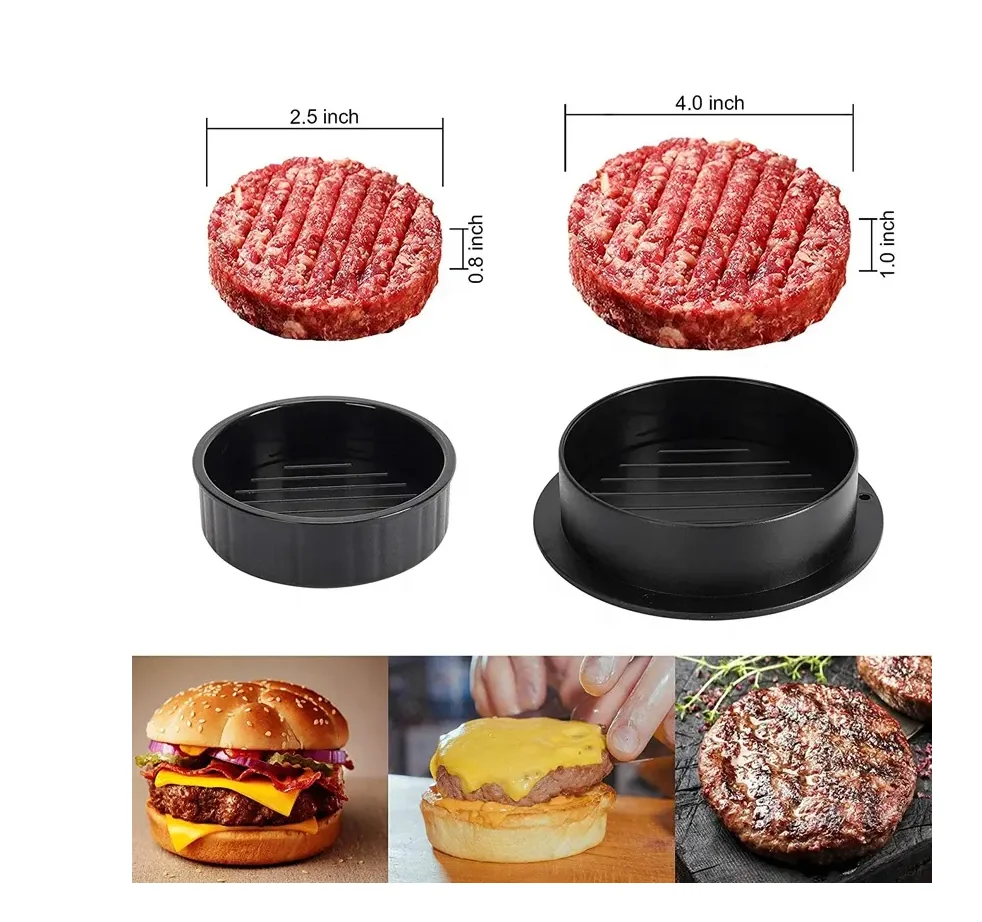 3 in1 Hamburger Burger Press Beef Grill Food-Grade Patty Maker Mold Kitchen Gadgets Non-Stick Manual Stuffed Meat Mold BBQ Tool