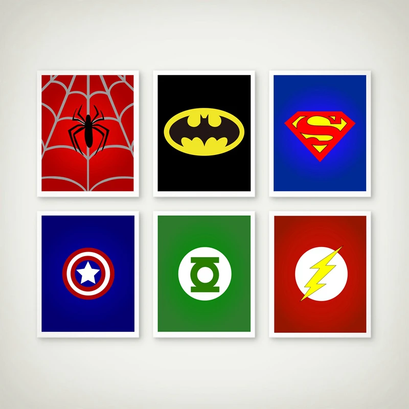 1 pieza de pintura en lienzo sin marco, pintura en lienzo de superhéroe, vengador, Spiderman, para habitación de niños, póster artístico de Marvel, imagen de pared