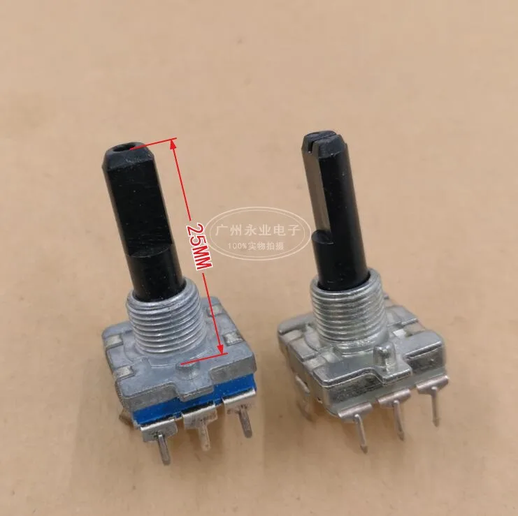 2 Piece EC16 Type 360 Degree Rotary Encoder 24 Bit Audio Volume Digital Pulse Potentiometer Handle Length 25MM