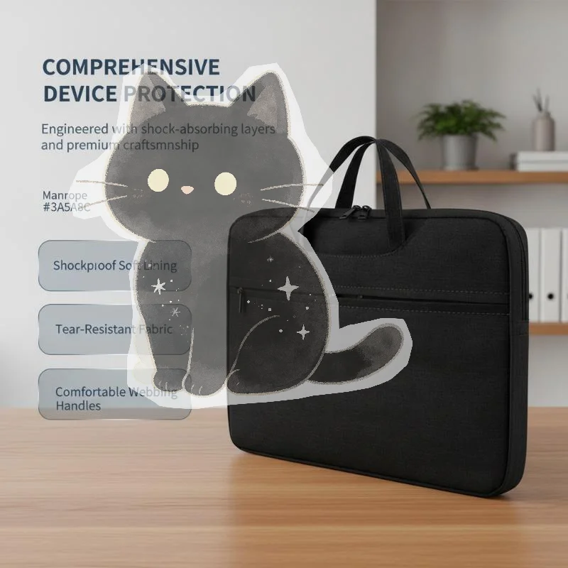 Laptop Bag Shock Absorption Durable 13.3 14 15.6 Inch Notebook Case for Work Business Trip Travel