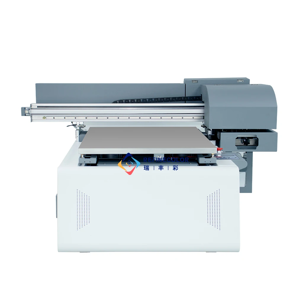 6090 Flatbed UV Printer Industrial 3D Embossed Printing Machine CMYK White Varnish For Phone Case Bottle Mug Glass Metal Wood