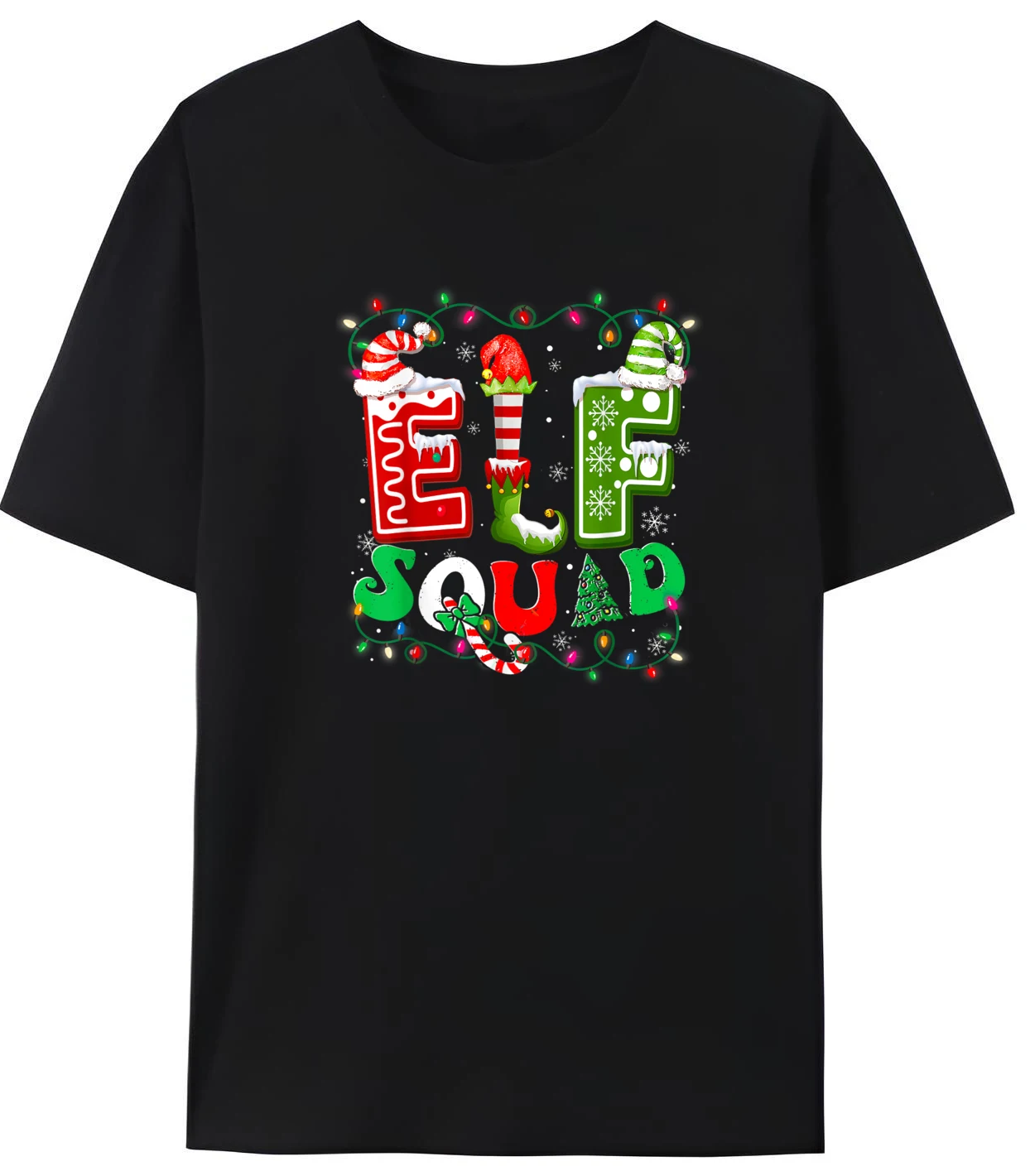 

Elf Family Christmas Matching Pajamas Xmas Elf Squad Streetwear T-Shirt Men's Graphic Cotton Comfortable Trendy Clothes
