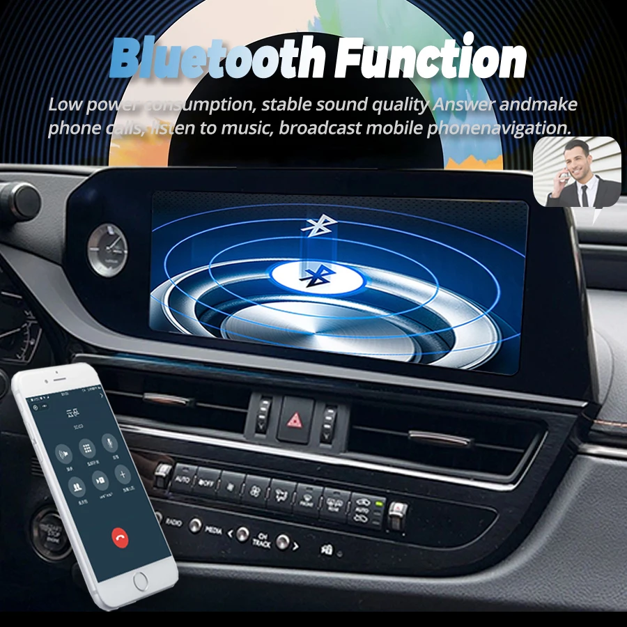 Reproductor Multimedia de 12,3 pulgadas Carplay GPS Wifi para Lexus ES ES300h ES350h ES300 ES330 ES350 2022 Android14 pantalla estéreo de Radio de coche