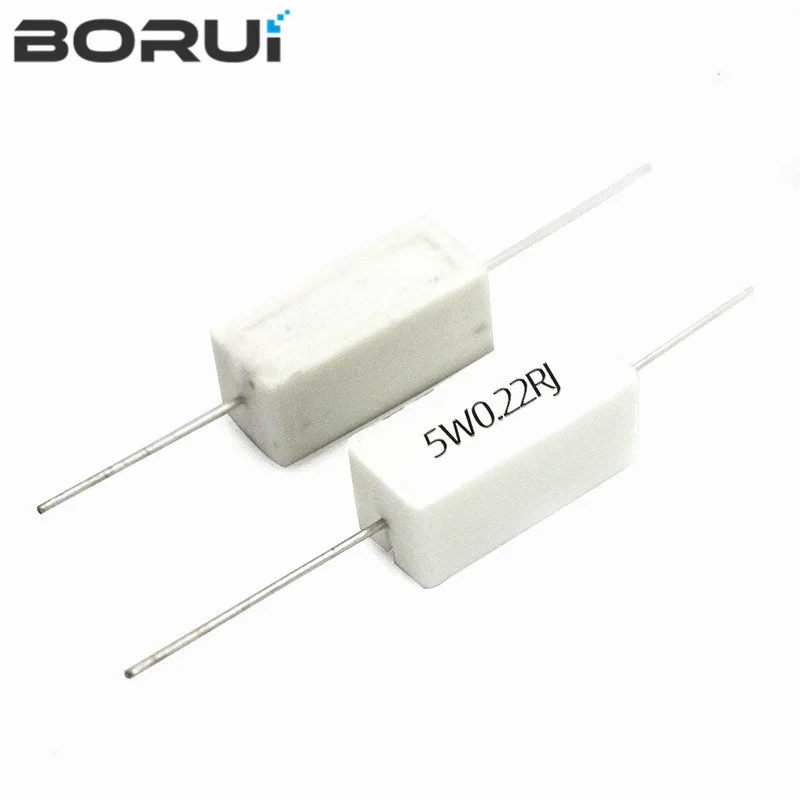 10pcs 5W 5% Cement Resistor Power Resistance 0.1 ~ 10K 0.1R 0.5R 1R 10R 100R 0.22 0.33 0.5 1 2 5 8 10 15 20 25 30 100 1K 10K ohm