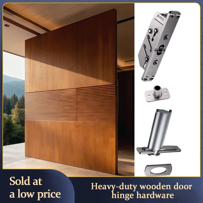 Heavy Duty Wood Door Invisible Door Hinge With Center Axis 360° Rotation Positioning Floor Spring No Groove Installation Kit
