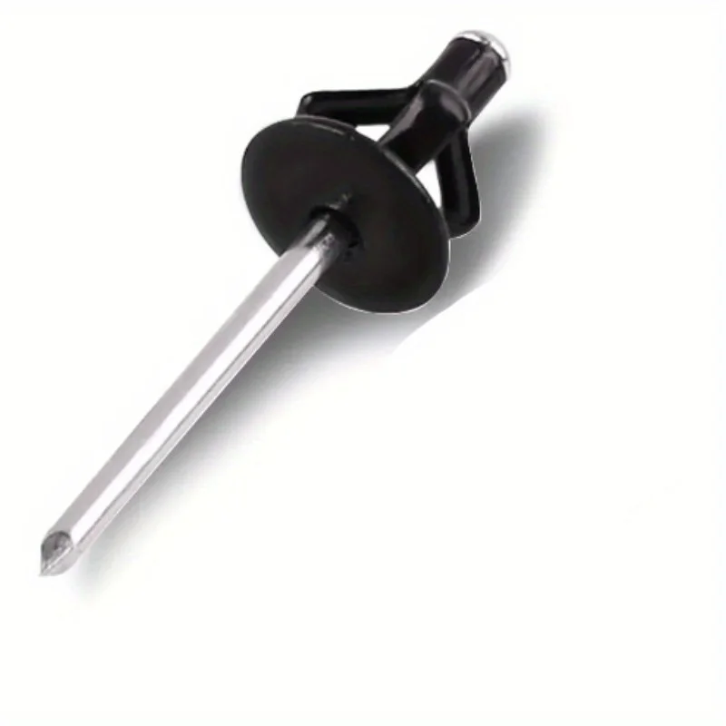 

50pcs Black Painted Aluminium Trifold Blind Rivets Large Flange Rivets Aluminium Bulb Blind Rivet Car Inner Decoration Dia 3/16