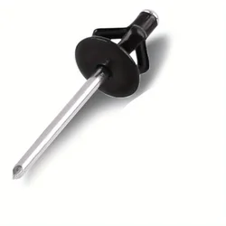 50pcs Black Painted Aluminium Trifold Blind Rivets Large Flange Rivets Aluminium Bulb Blind Rivet Car Inner Decoration Dia 3/16